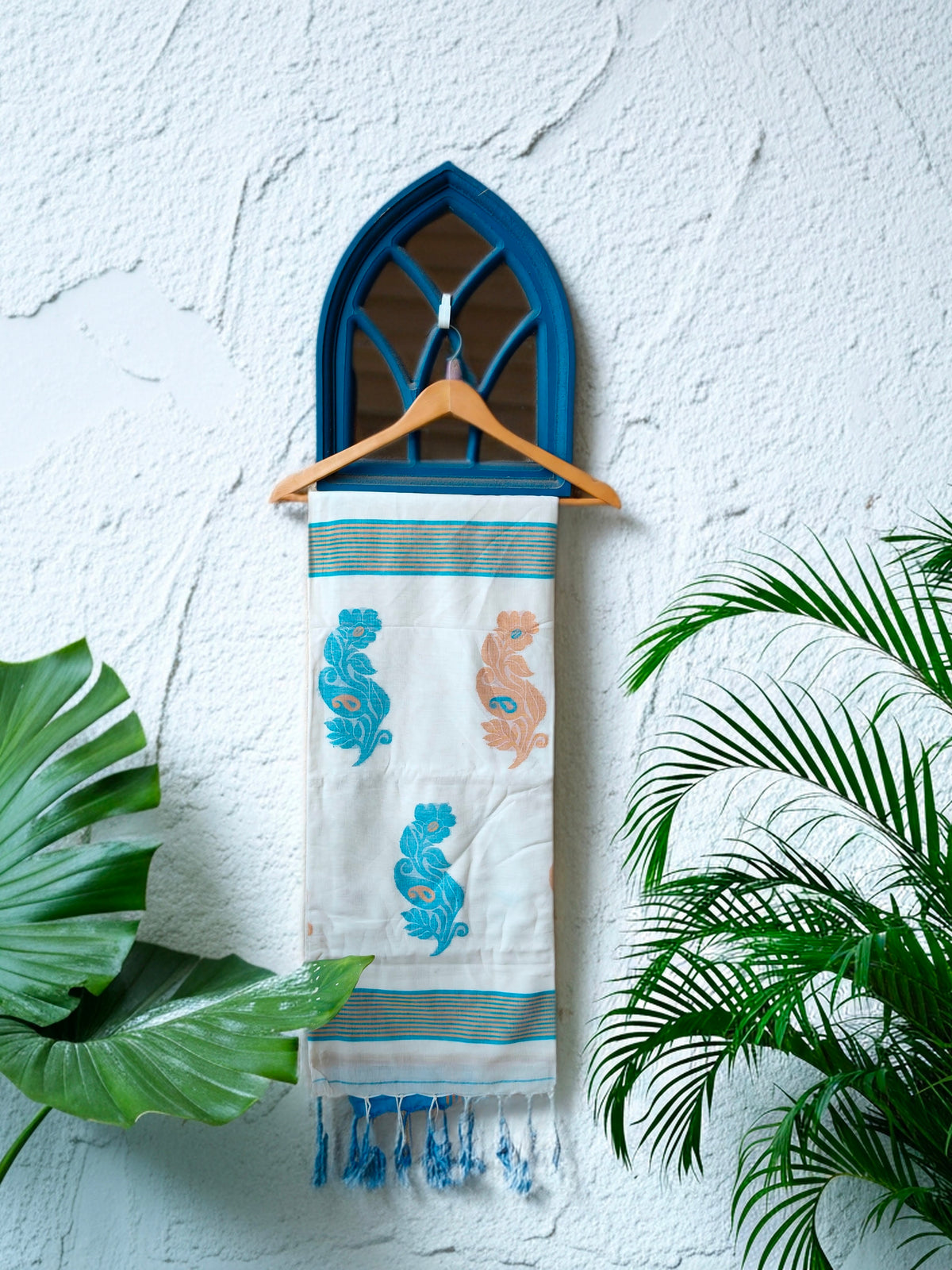 Snow white- Cotton Tangail Saree I Handloom (Copy)