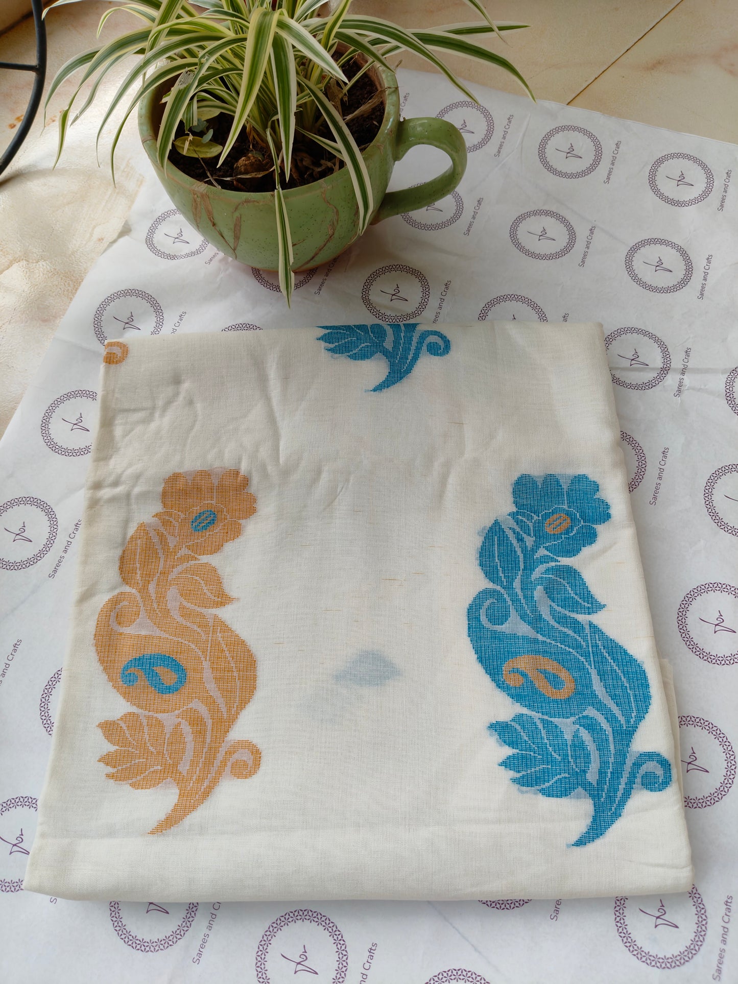Snow white- Cotton Tangail Saree I Handloom (Copy)