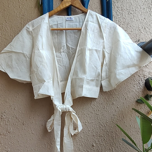 White cotton readymade blouse