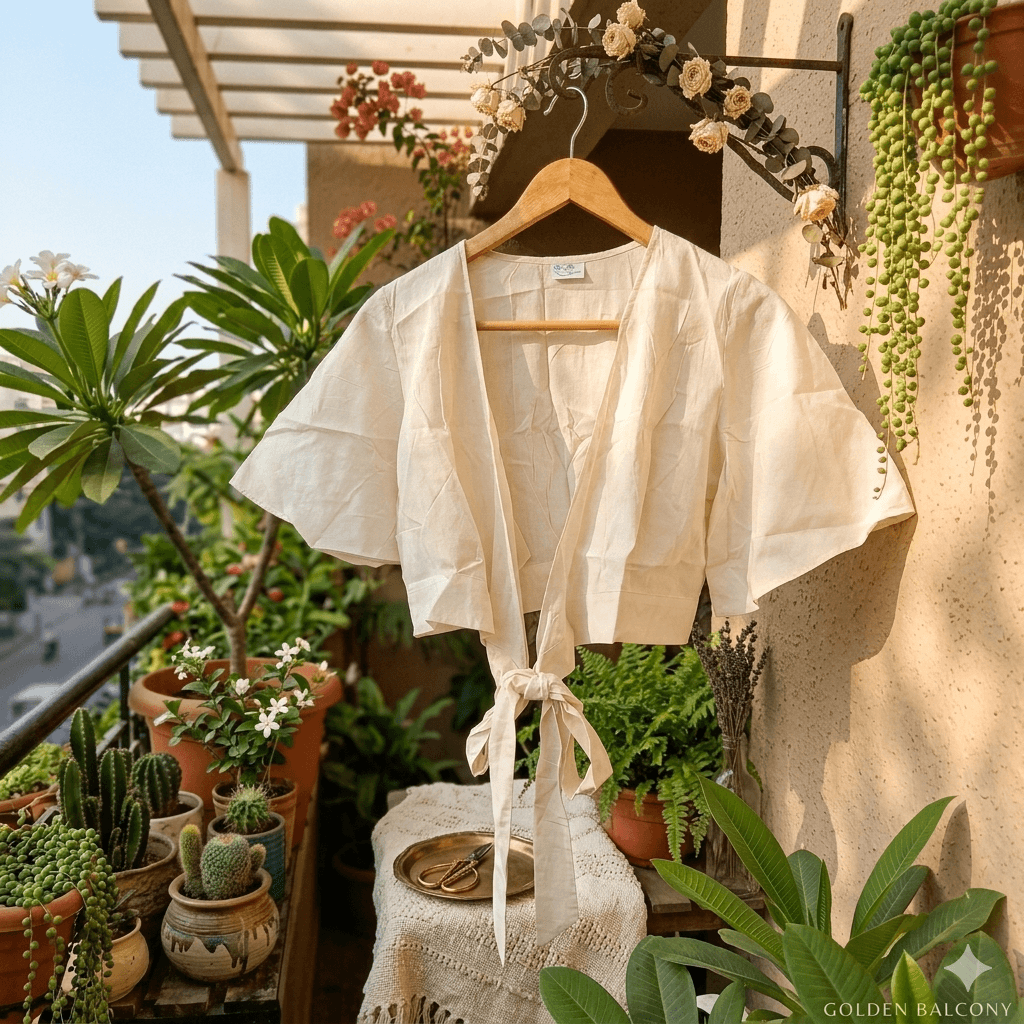 White cotton readymade blouse