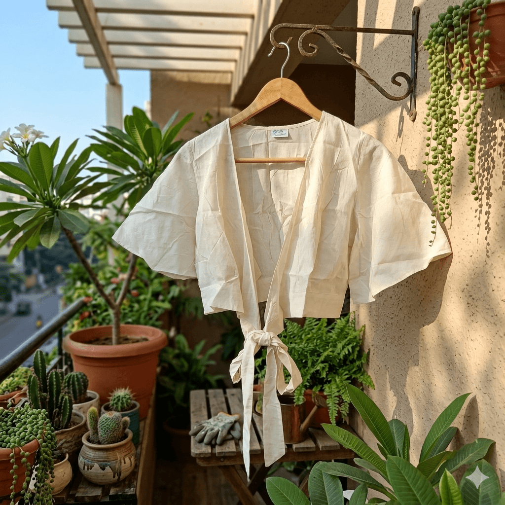 White cotton readymade blouse