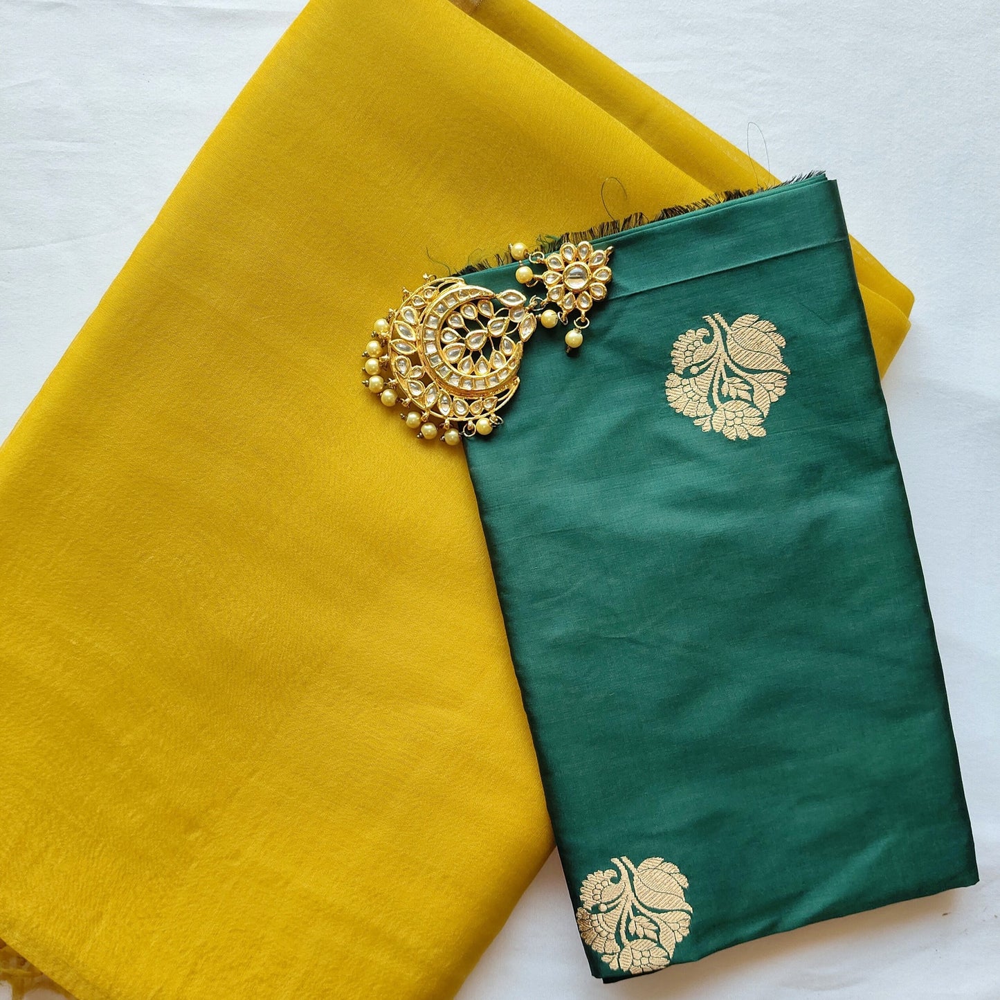 Yellow Organza silk Saree from Mubarakpur