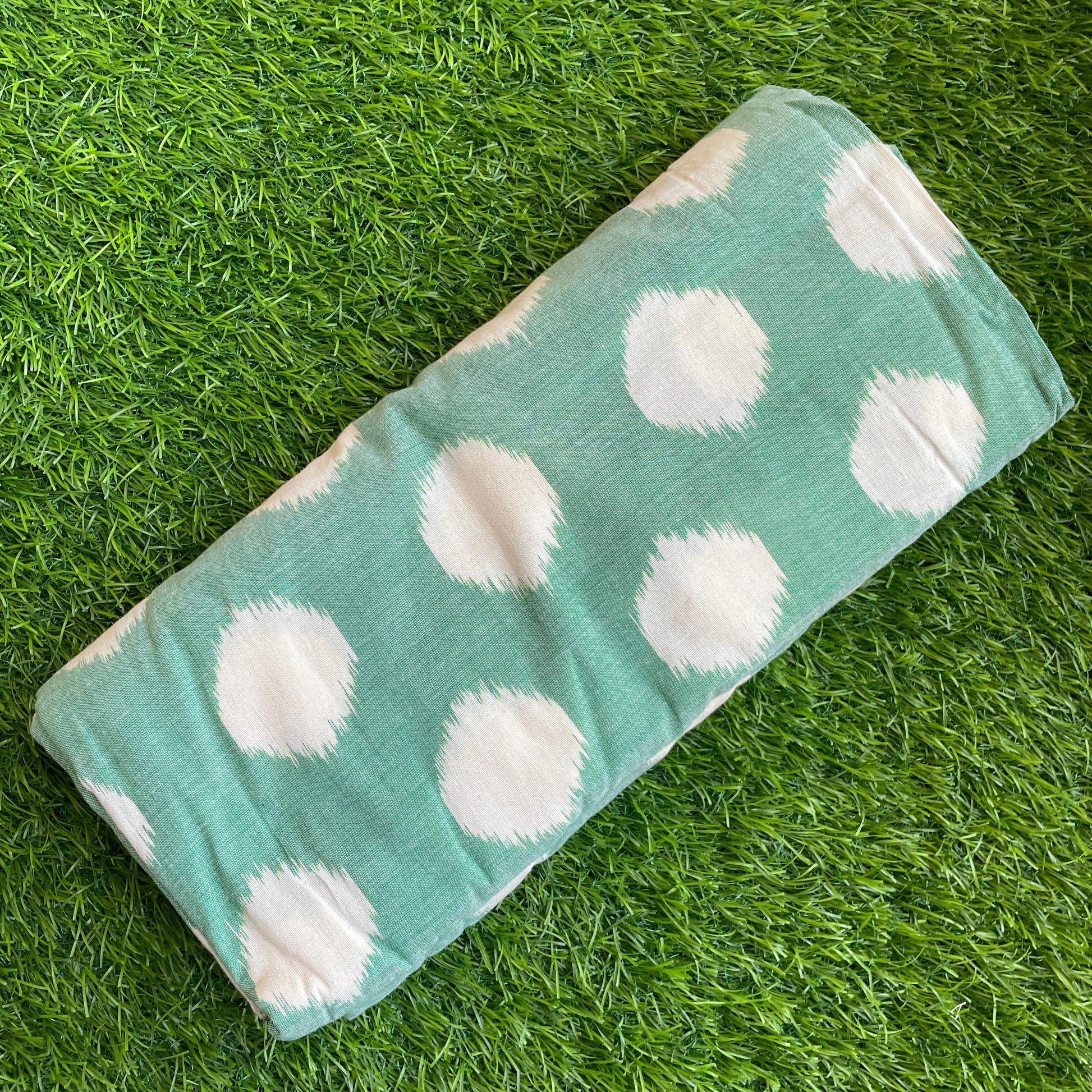 green Polka Pochampally cotton