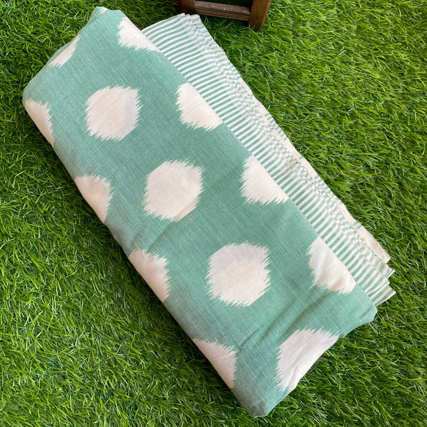 green Polka Pochampally cotton