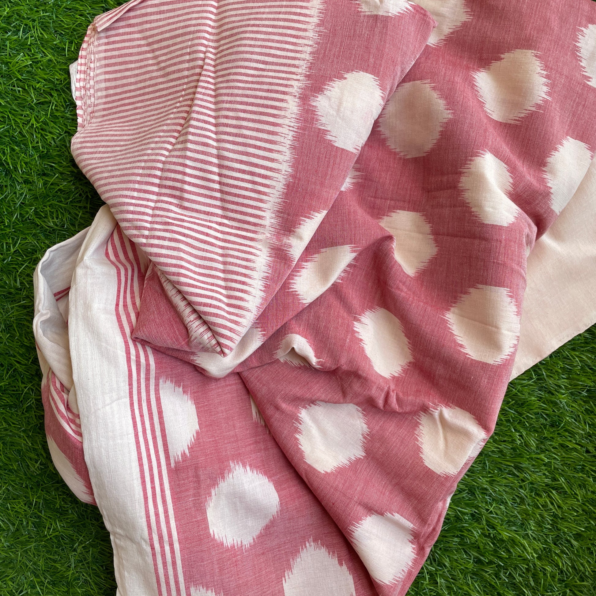 Rose Polka Pochampally cotton