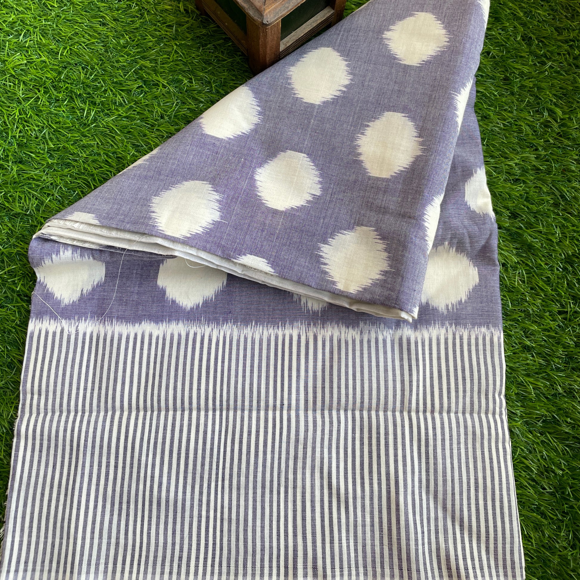 Purple Polka Pochampally cotton
