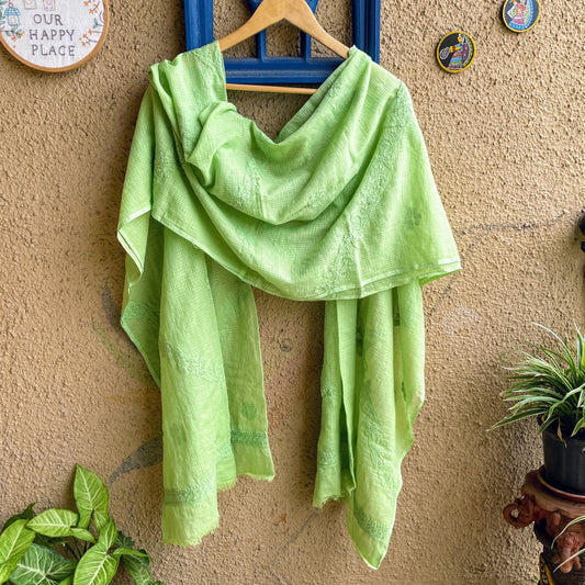 Green Kota Chikankari Dupatta