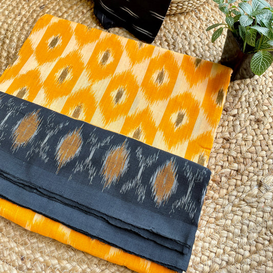 yellow Pochampally Ikat cotton