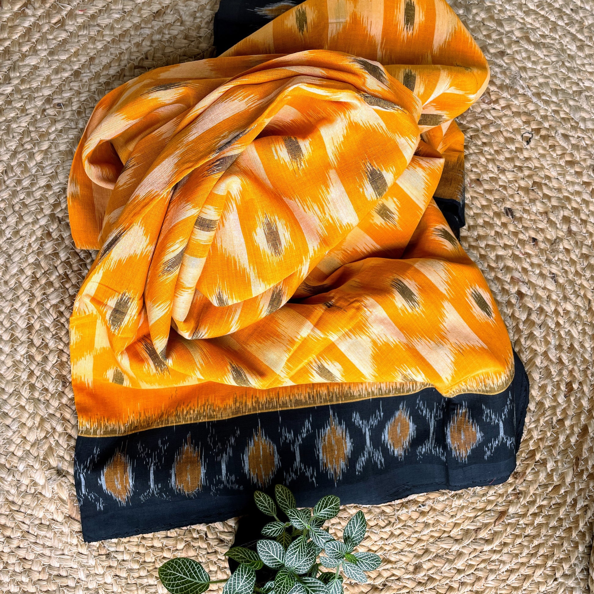 yellow Pochampally Ikat cotton