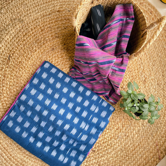 Blue Pochampally Ikat cotton