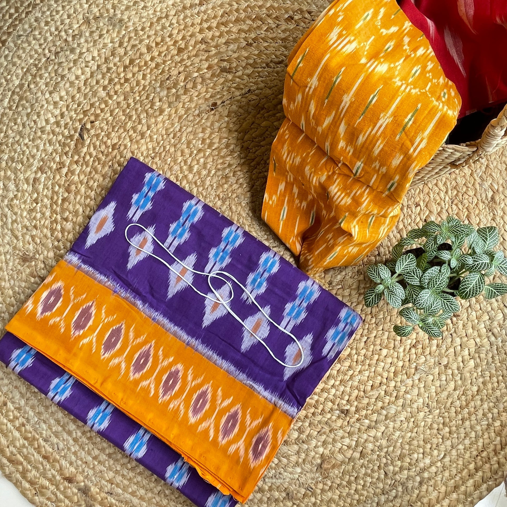 Violet Pochampally Ikkat Cotton Saree