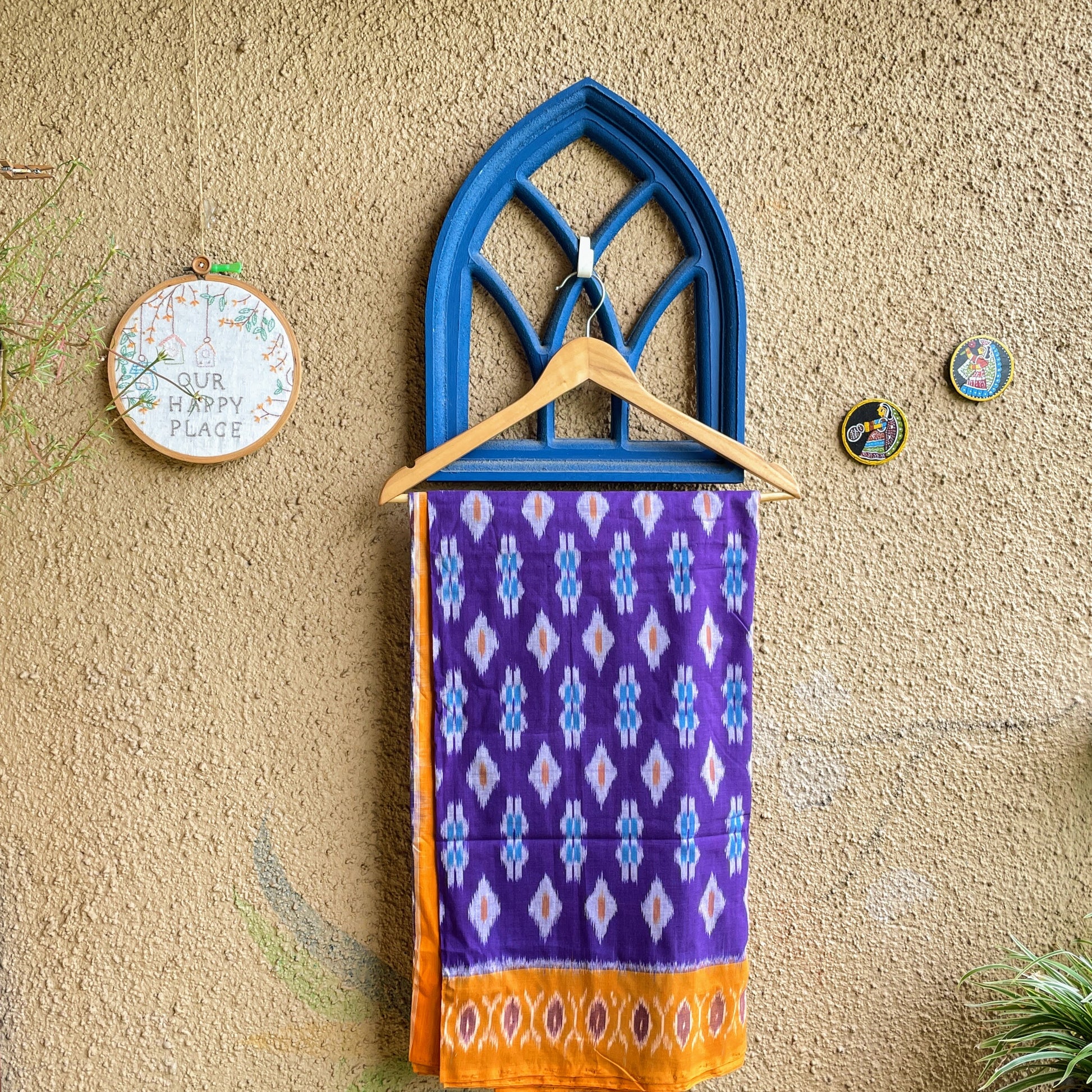 Purple Pochampally Ikat cotton
