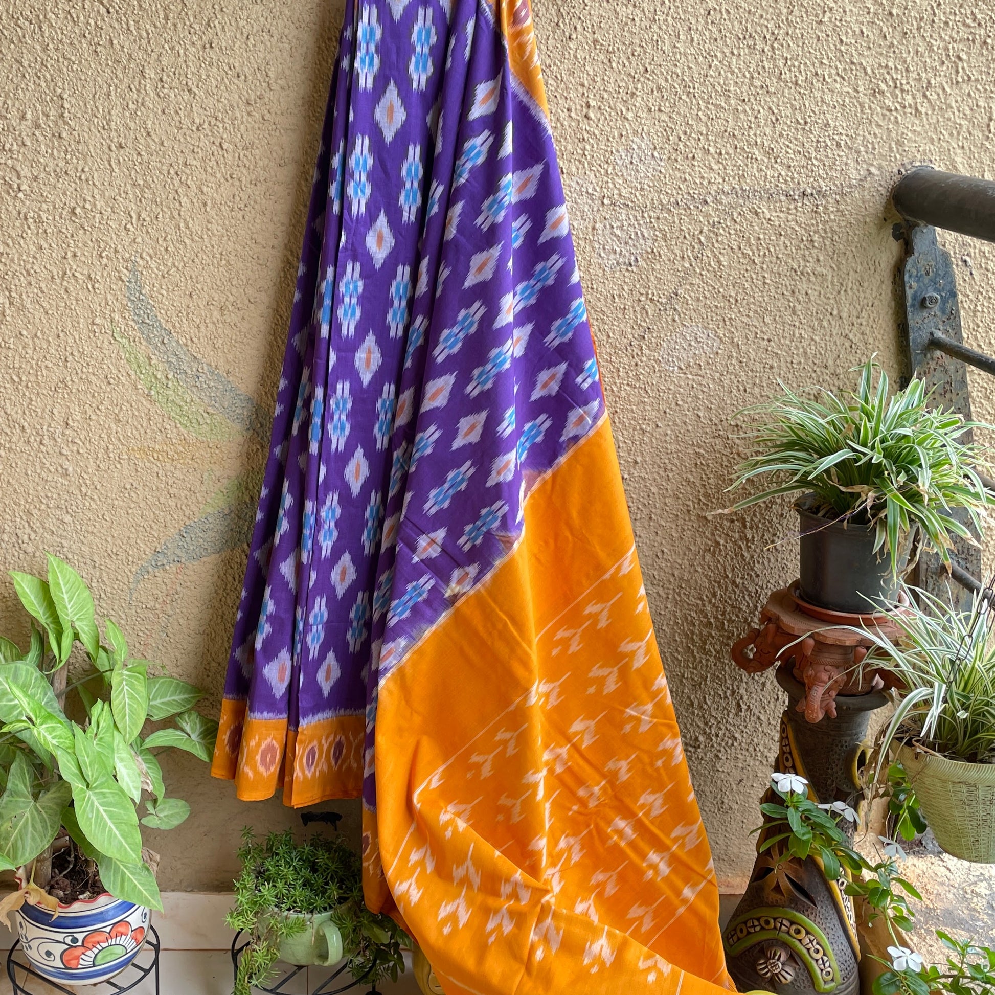 Purple Pochampally Ikat cotton
