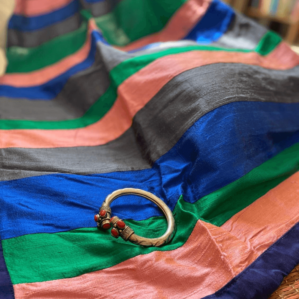 White Chanderi Patchwork
