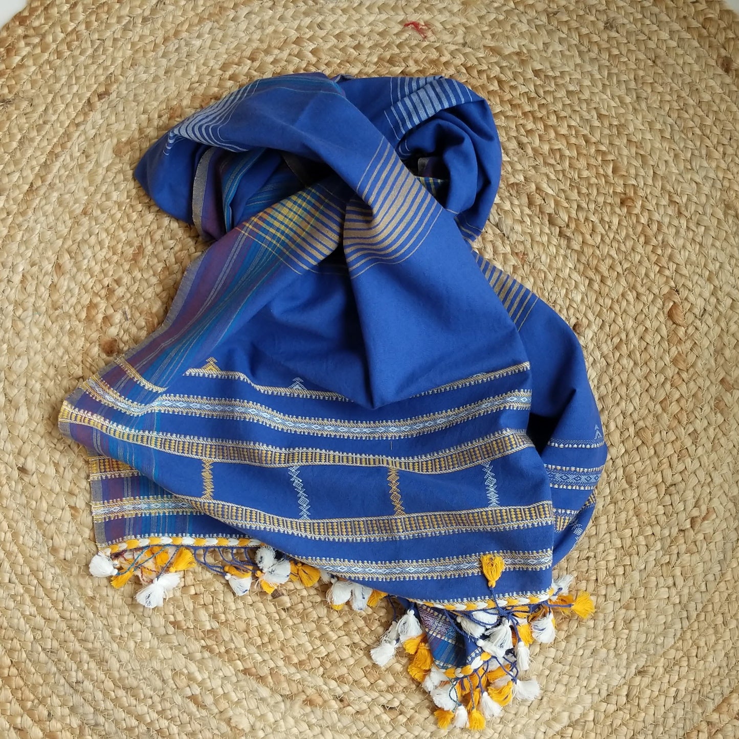 Blue Bhujodi cotton stole