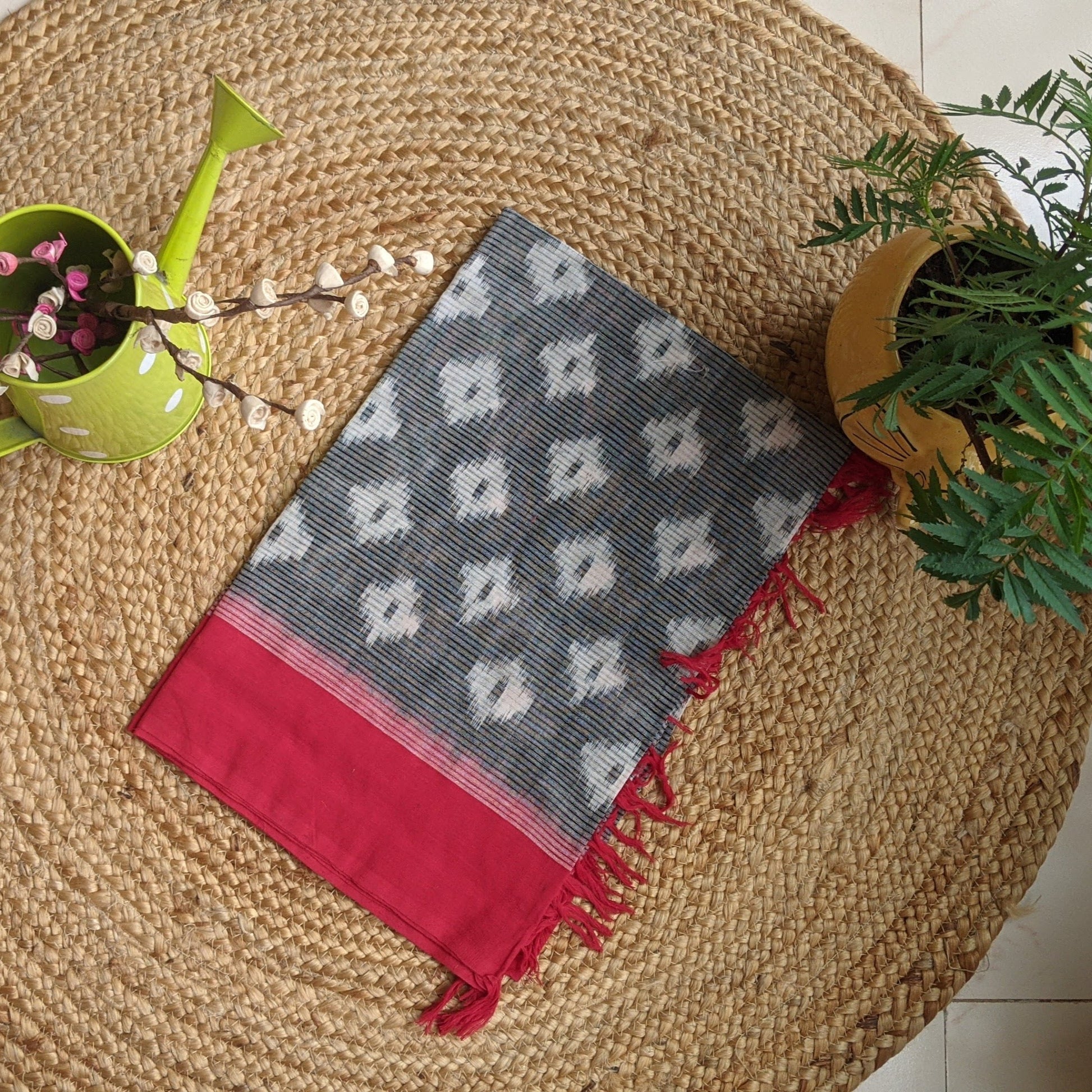 grey Ikkat Dupatta