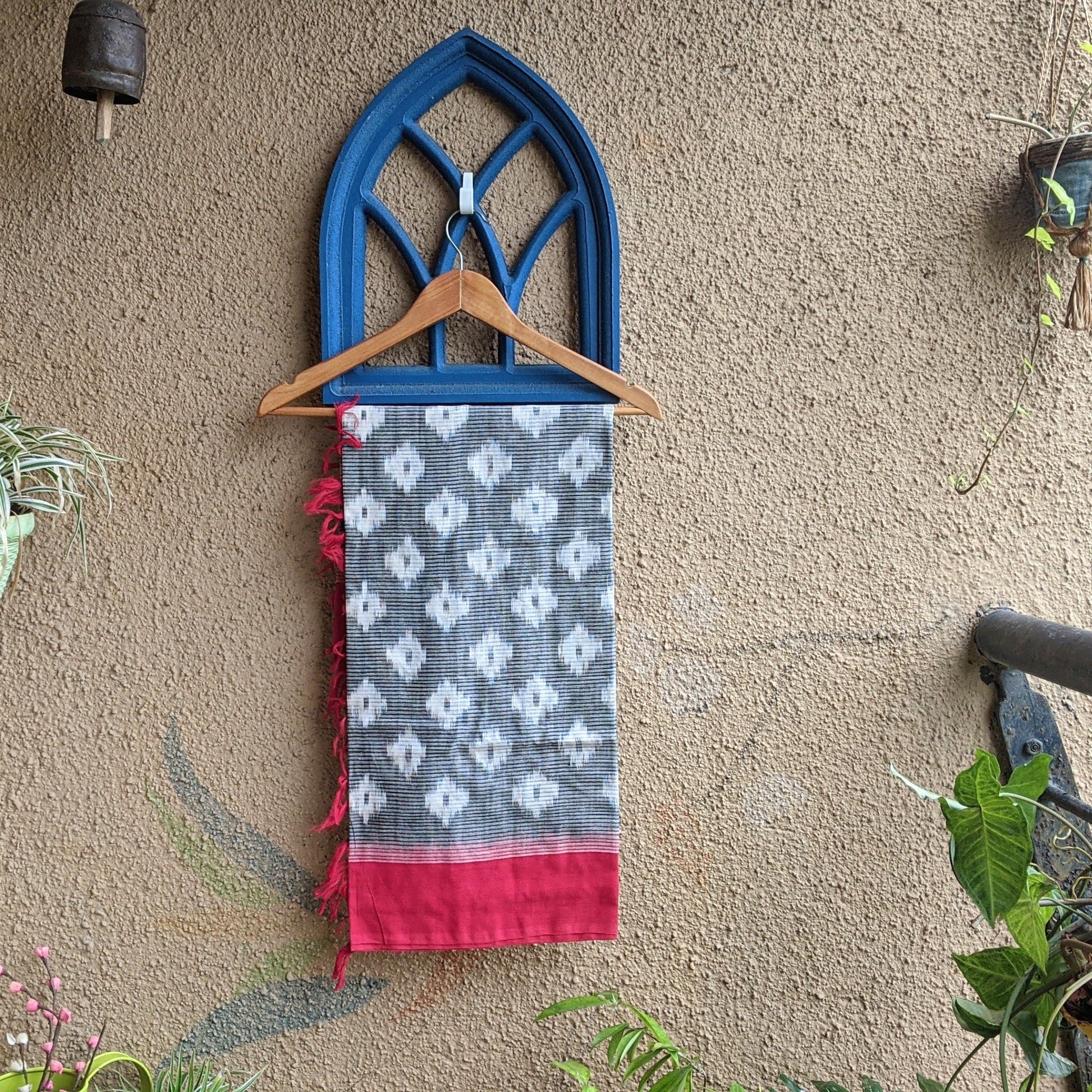 grey Ikkat Dupatta