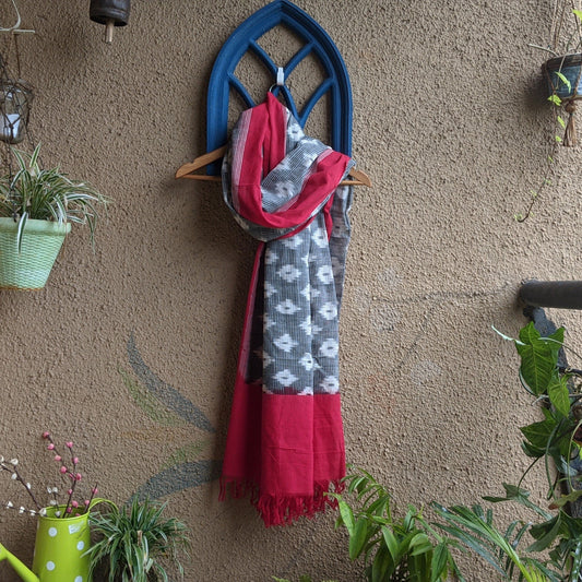 grey Ikkat Dupatta