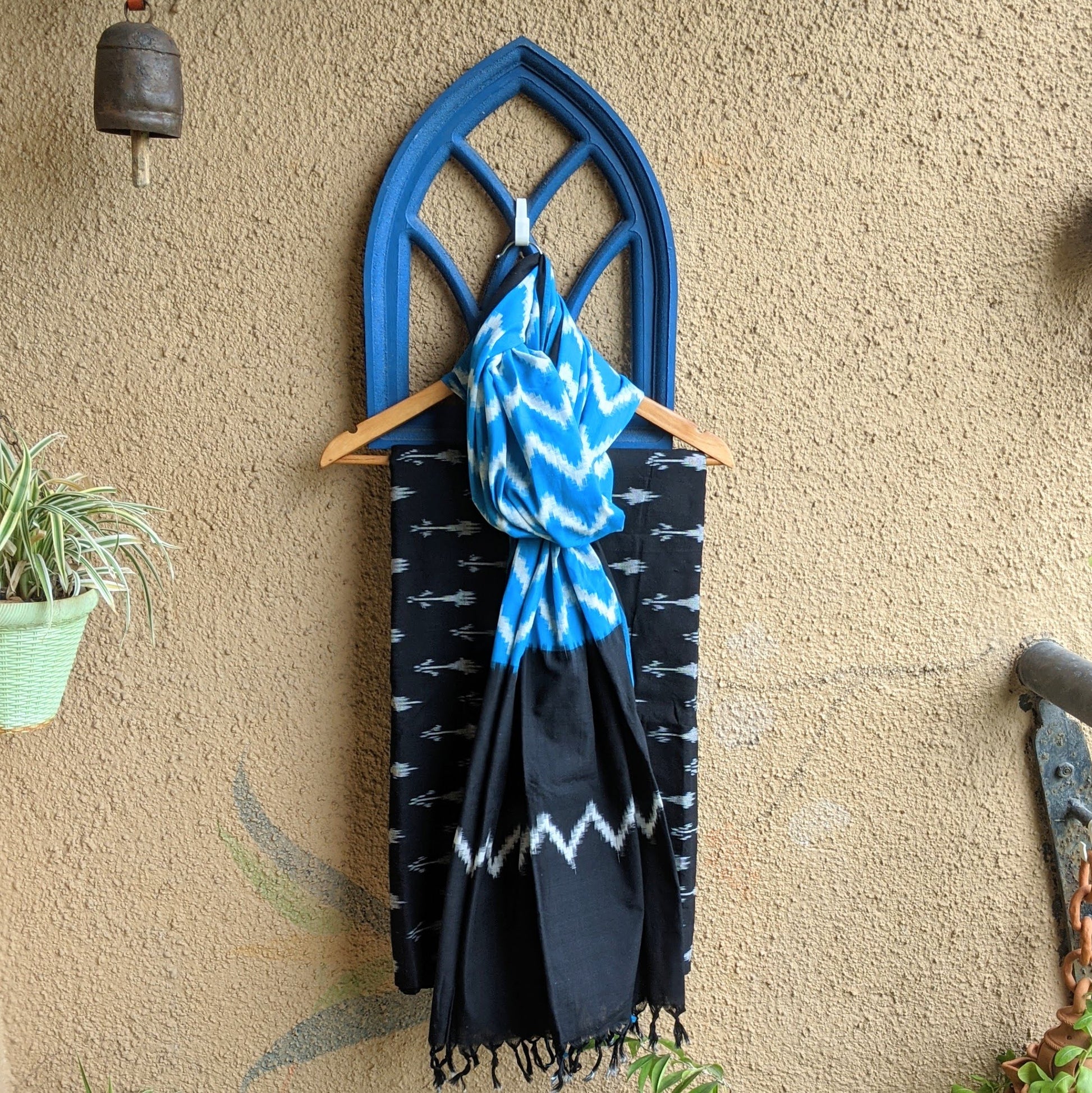 Blue Ikkat Dupatta set