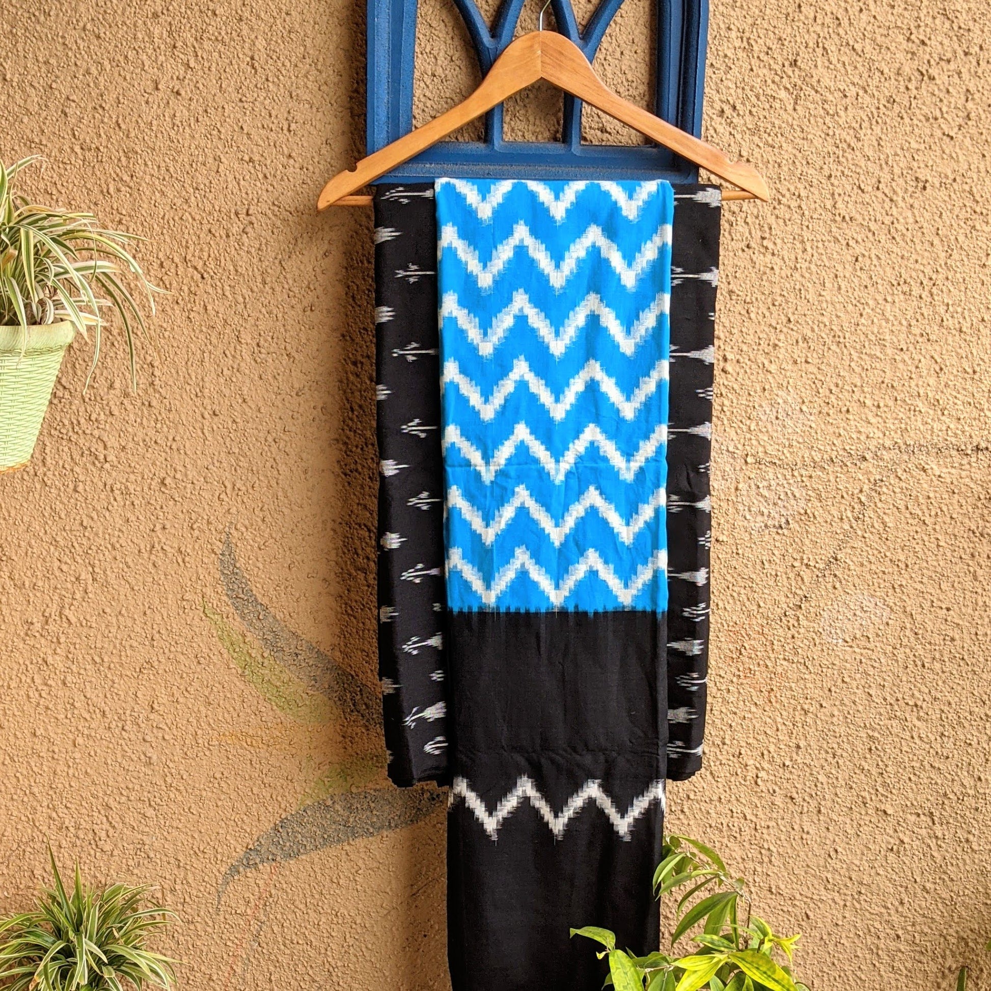 Blue Ikkat Dupatta set