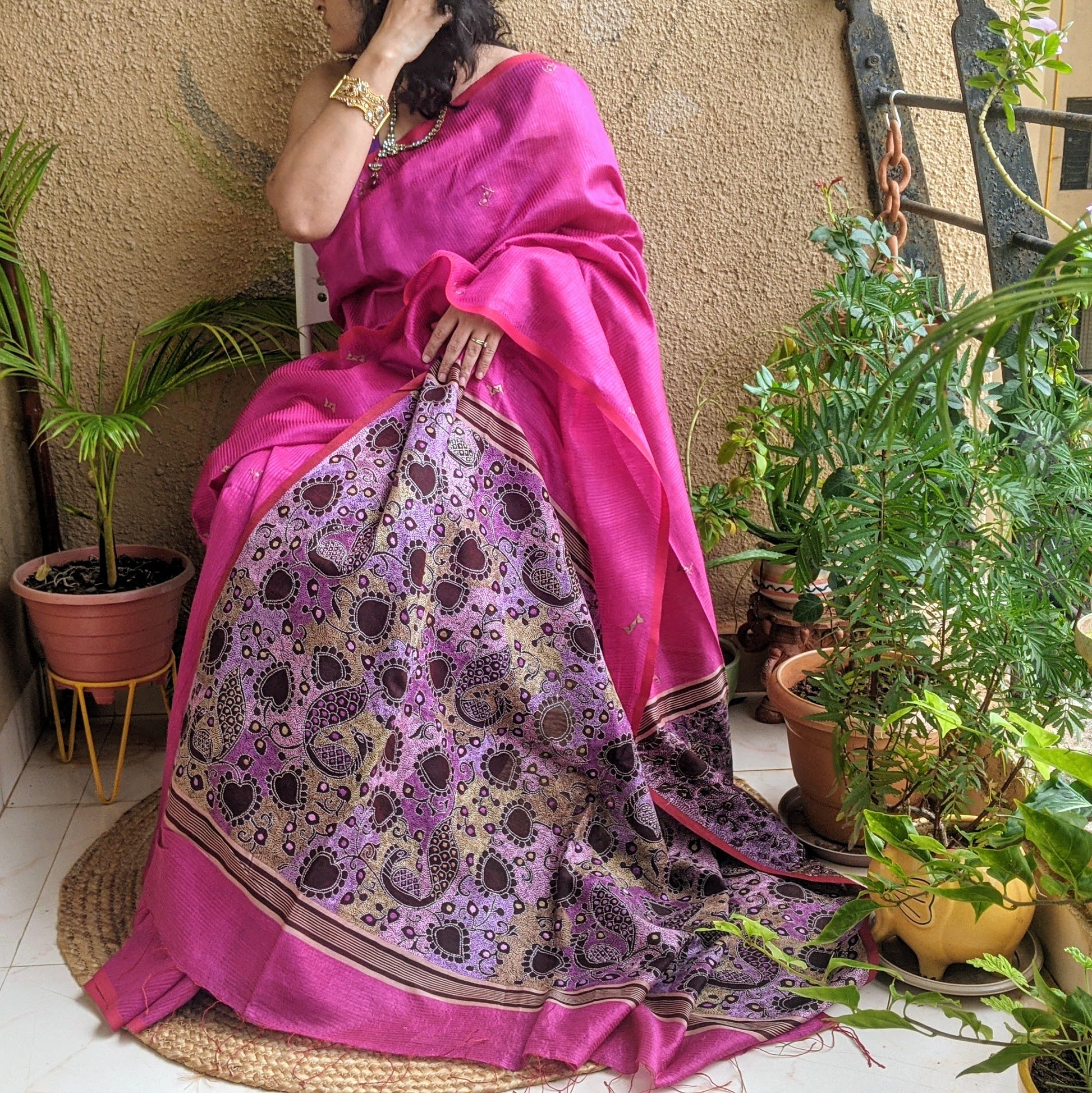 Pink Silk KAntha