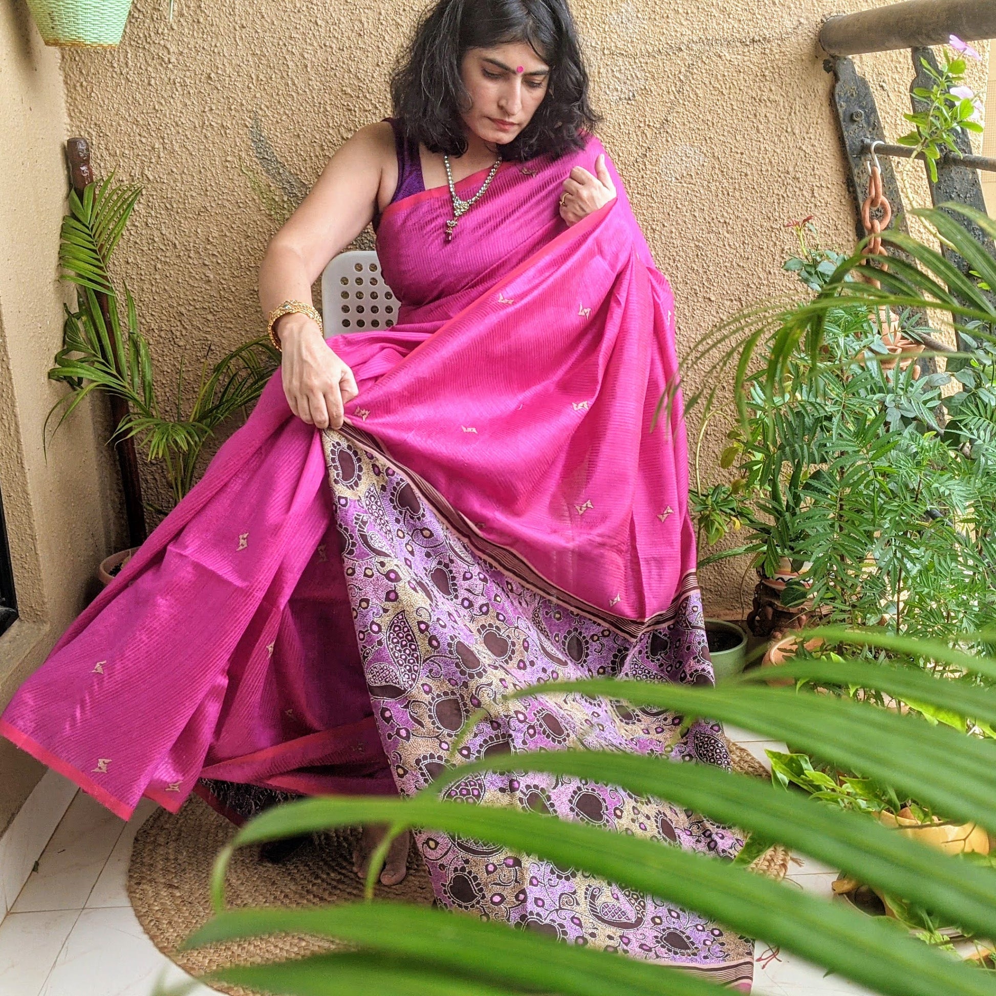 Pink Silk KAntha
