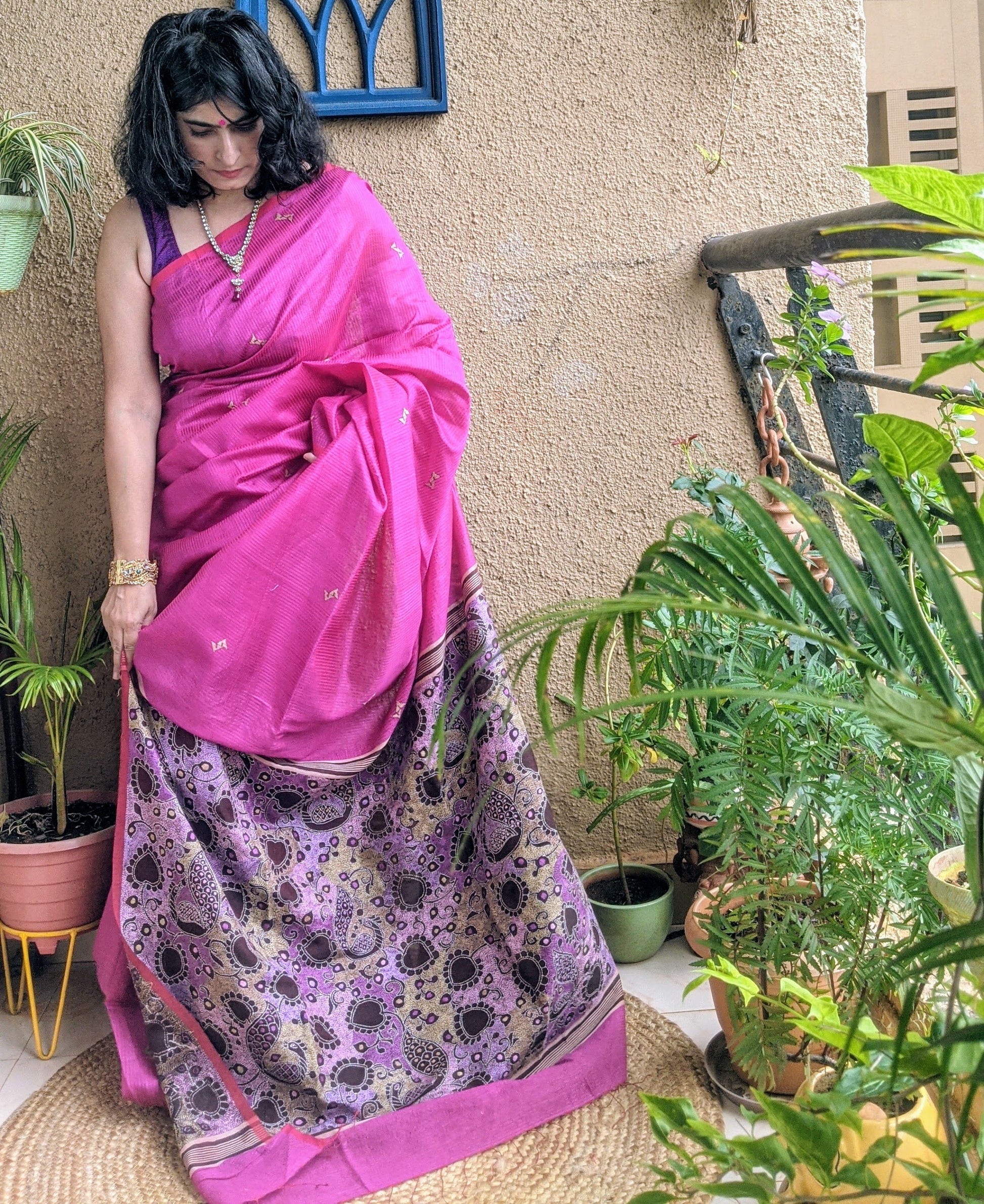 Pink Silk KAntha