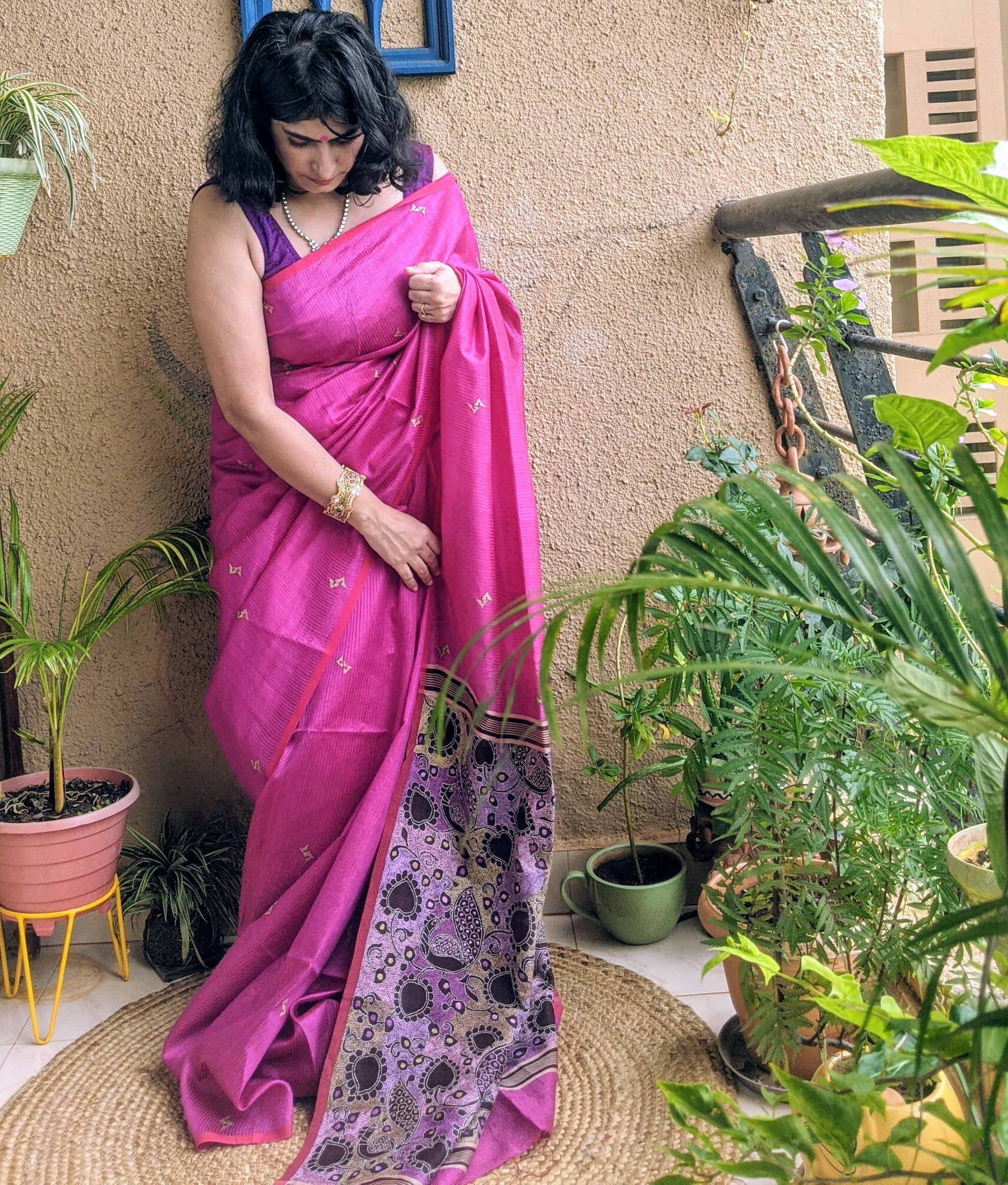 Pink Silk KAntha