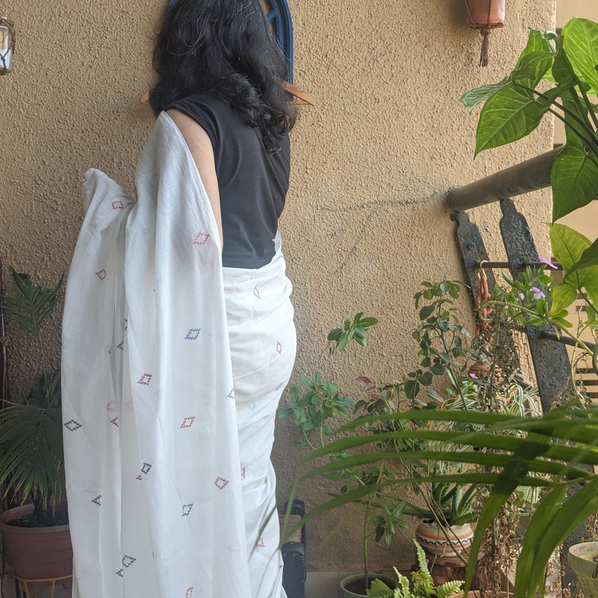 White booti Jamdani
