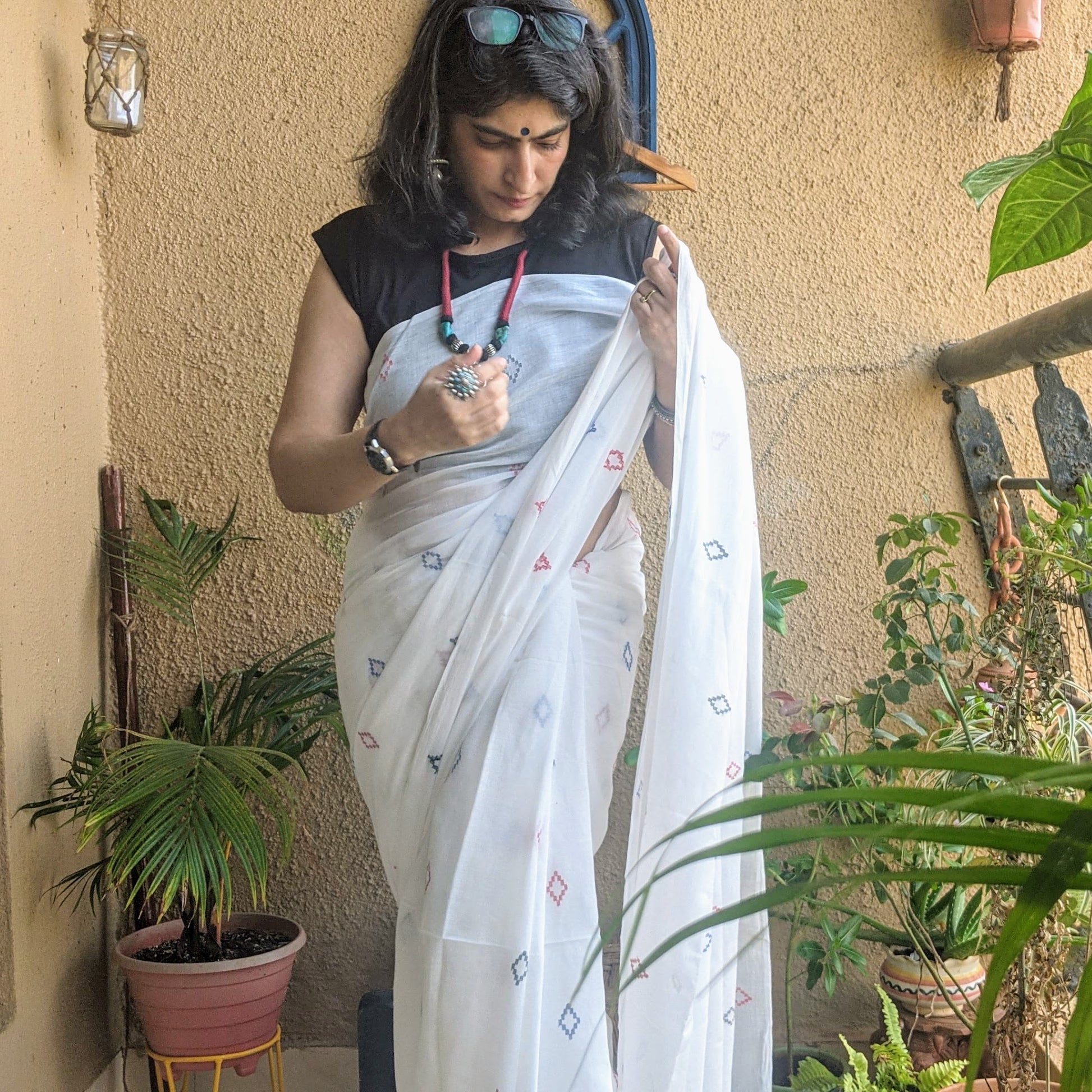 White booti Jamdani
