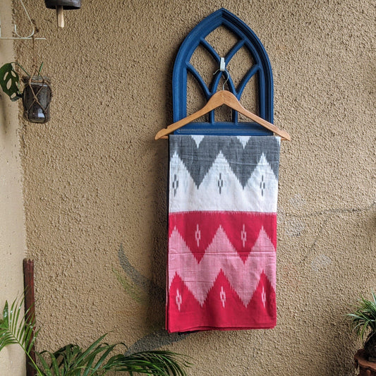 Black White red Pochampally Ikat