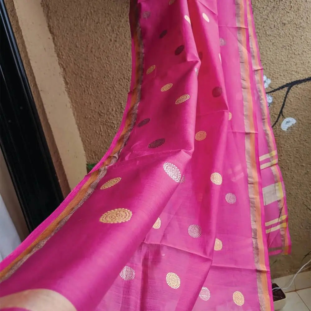 Pink Mubarakpur Dupatta www.forsarees.com