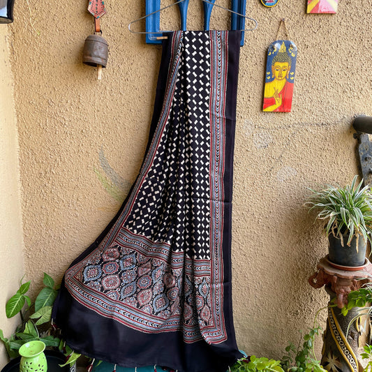 ajrakh silk dupatta