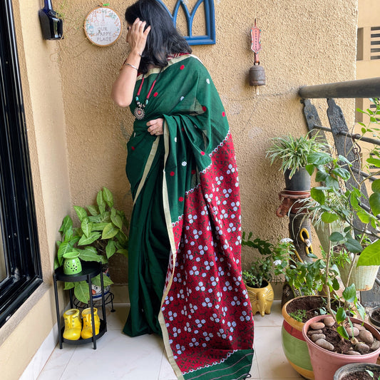 Green Assam Cotton Saree