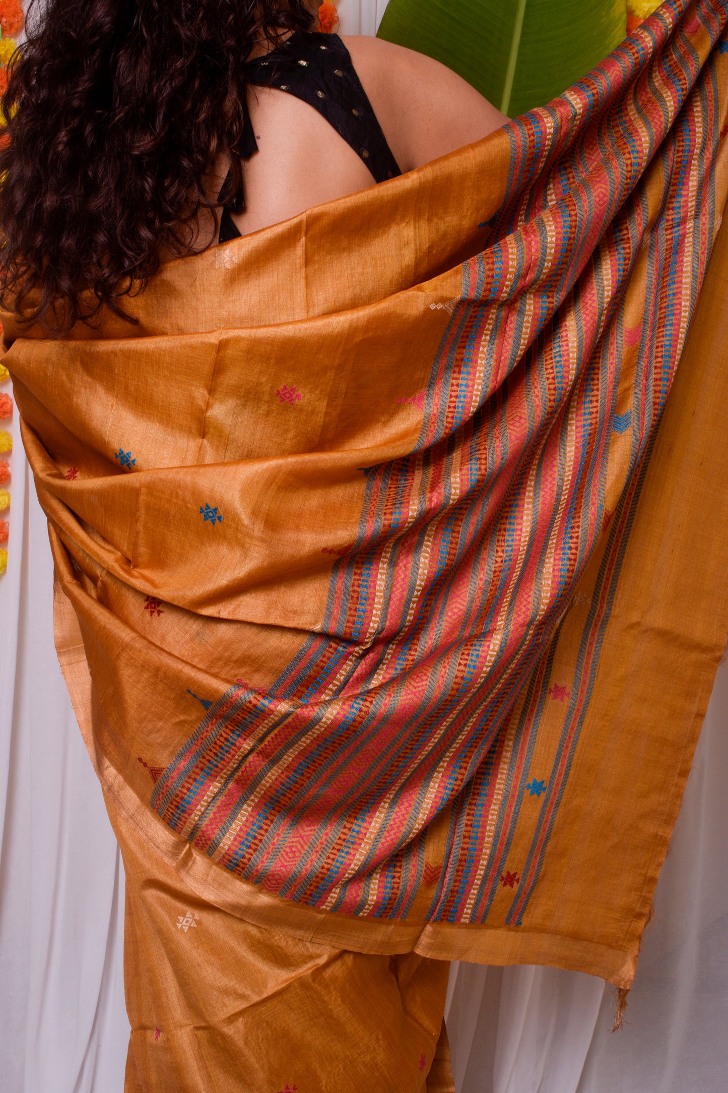 Mustard Kosa silk saree