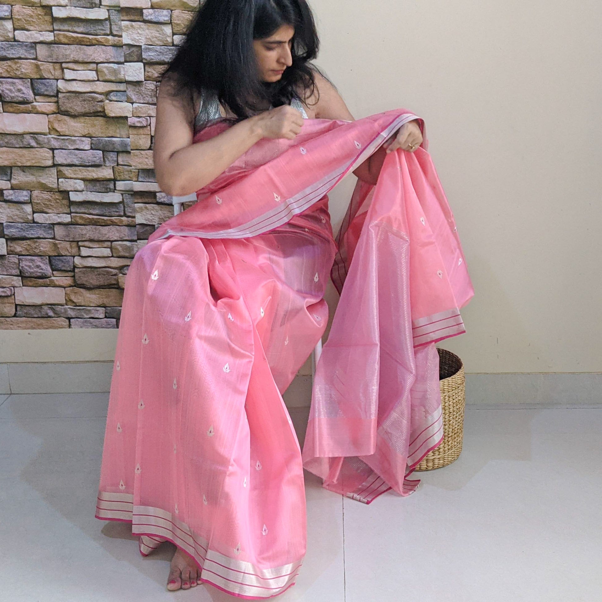 Pink Chanderi Silk