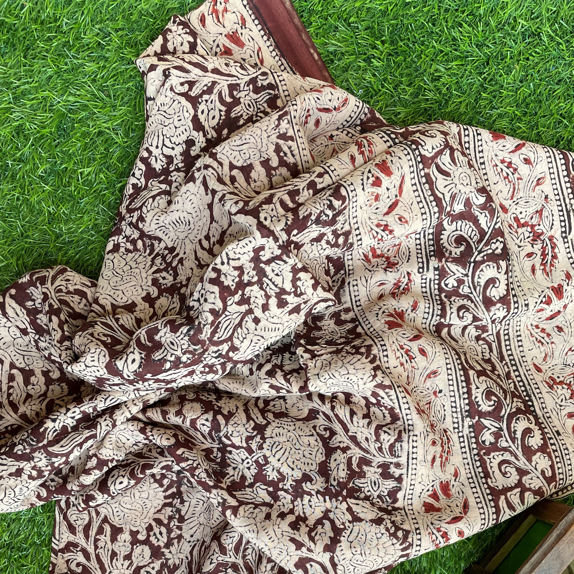 Maroon cotton Kalamkari