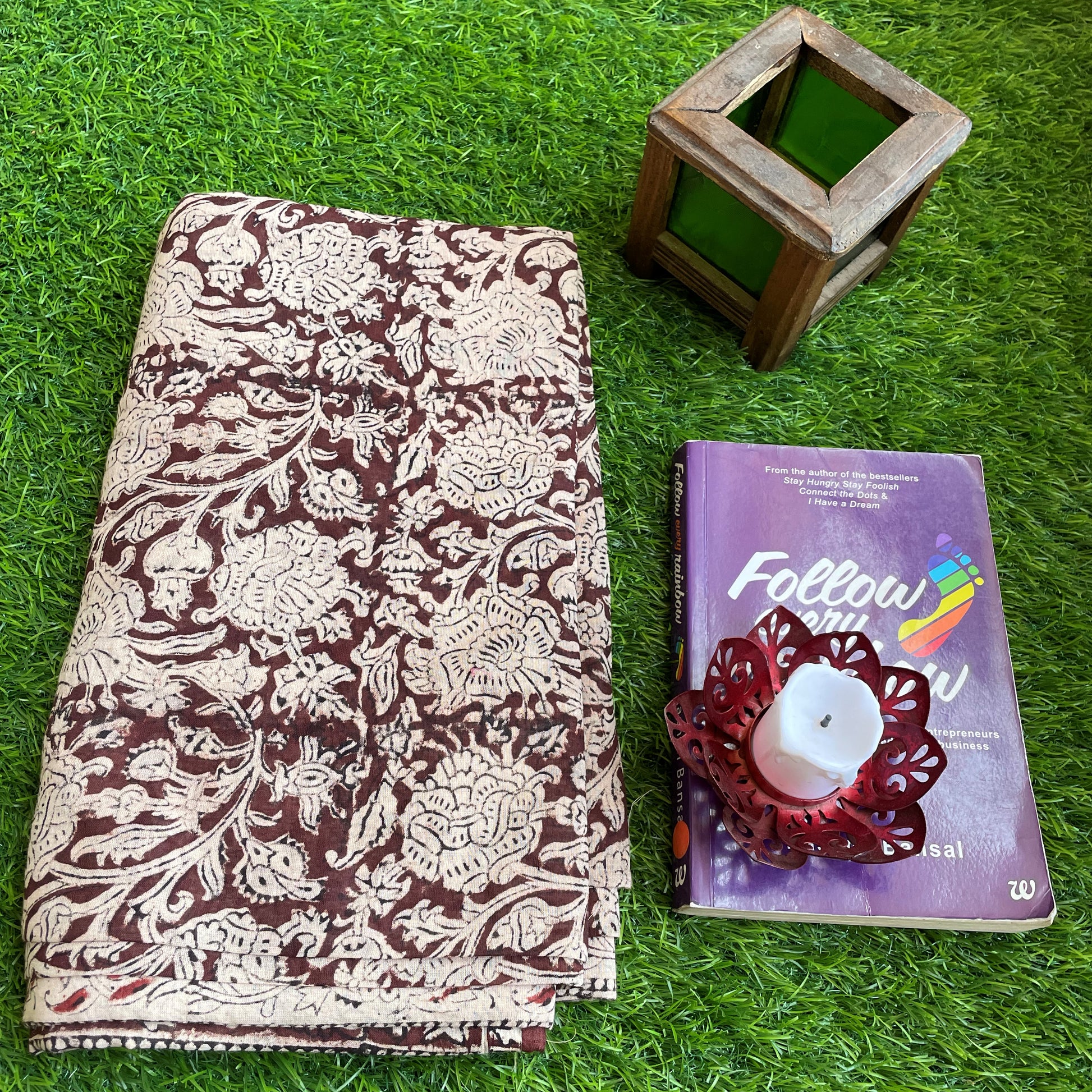 Maroon cotton Kalamkari