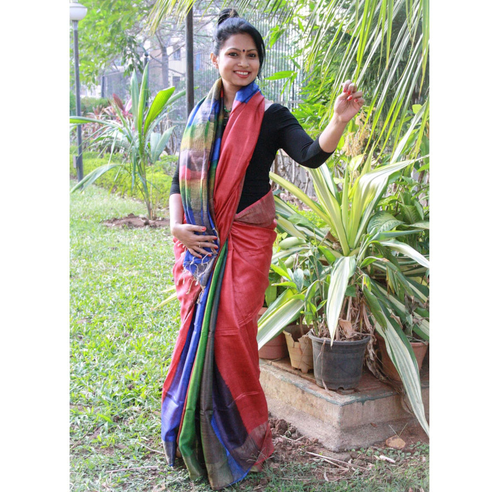 Red Tussar Silk