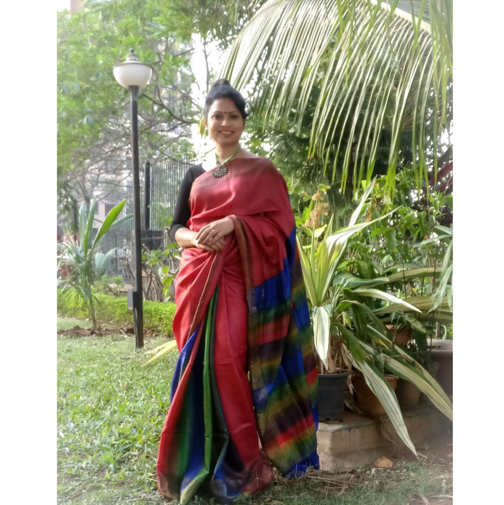 Red Tussar Silk